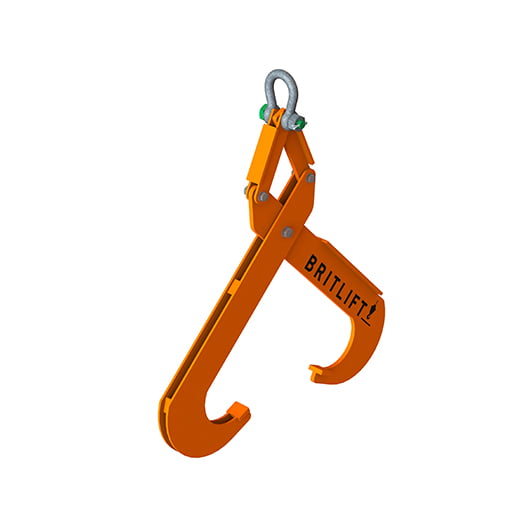 A lifting hook with a Braked (Castor) Wheel Lifting Point attached to it.