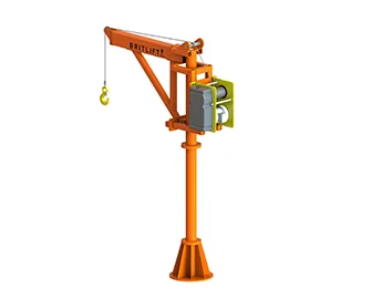 Orange construction crane with gantries toy on a white background.